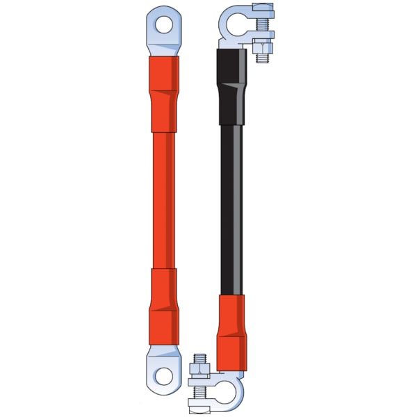 Black/Red Post Weld Cable, 1/0, 10"